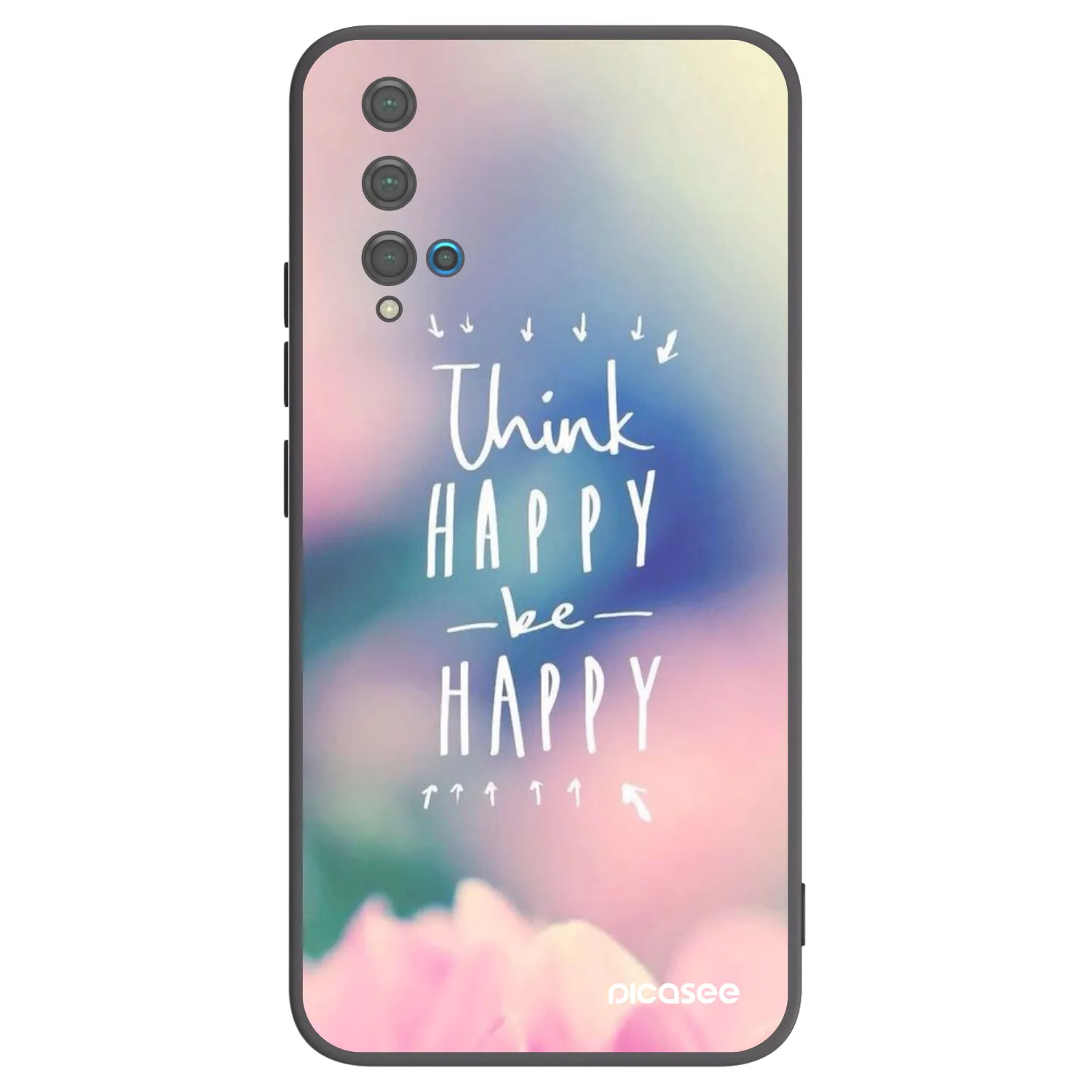 Picasee silikonski črni ovitek za Huawei Nova 5T - Think happy be happy