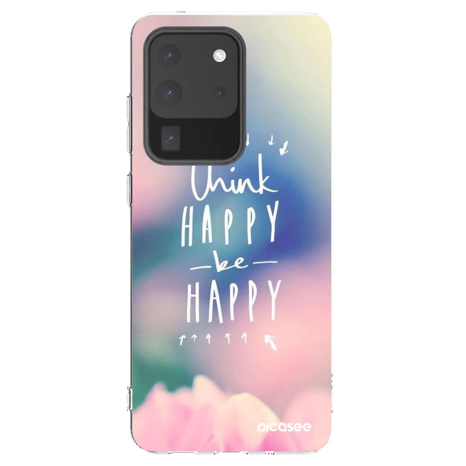 Picasee silikonski prozorni ovitek za Samsung Galaxy S20 Ultra 5G G988F - Think happy be happy