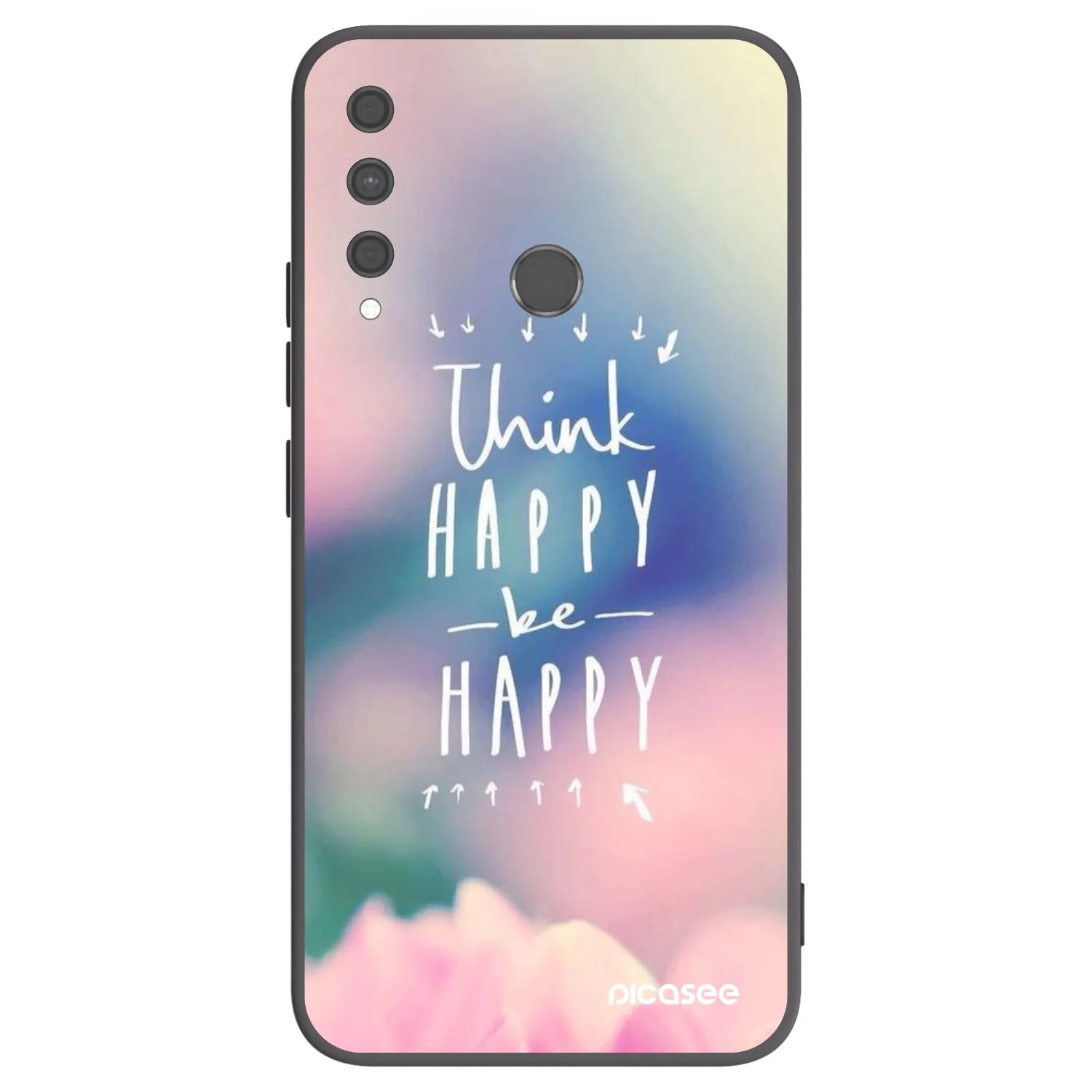 Picasee silikonski črni ovitek za Huawei P40 Lite E - Think happy be happy