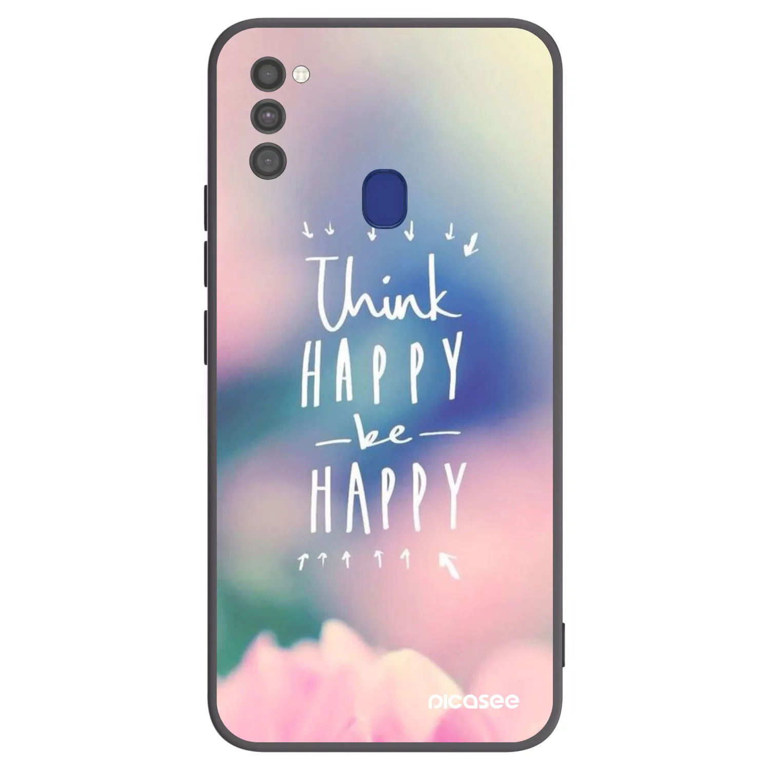 Picasee silikonski črni ovitek za Samsung Galaxy M21 M215F - Think happy be happy