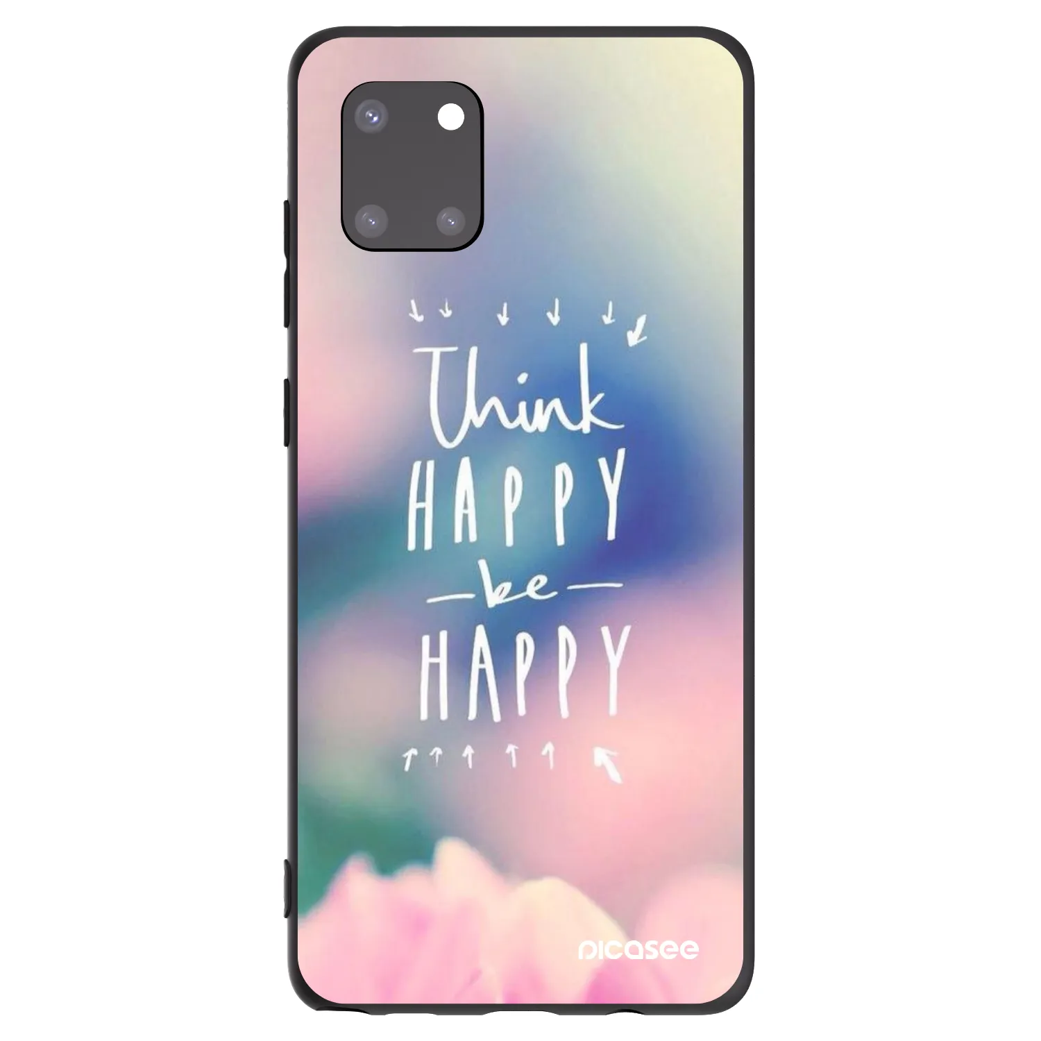 Picasee silikonski črni ovitek za Samsung Galaxy Note 10 Lite N770F - Think happy be happy