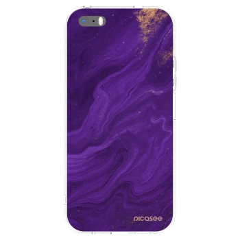 Picasee silikonski prozorni ovitek za Apple iPhone 5/5S/SE - Purple