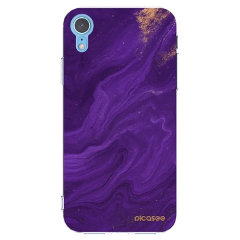 Picasee silikonski prozorni ovitek za Apple iPhone XR - Purple