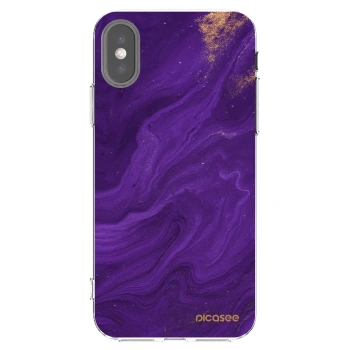 Picasee silikonski prozorni ovitek za Apple iPhone X/XS - Purple