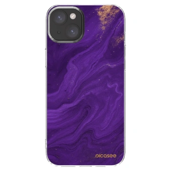 Picasee silikonski prozorni ovitek za Apple iPhone 15 Plus - Purple