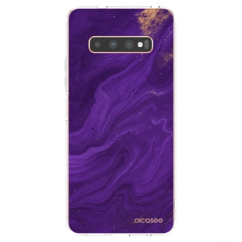 Picasee silikonski prozorni ovitek za Samsung Galaxy S10 Plus G975 - Purple