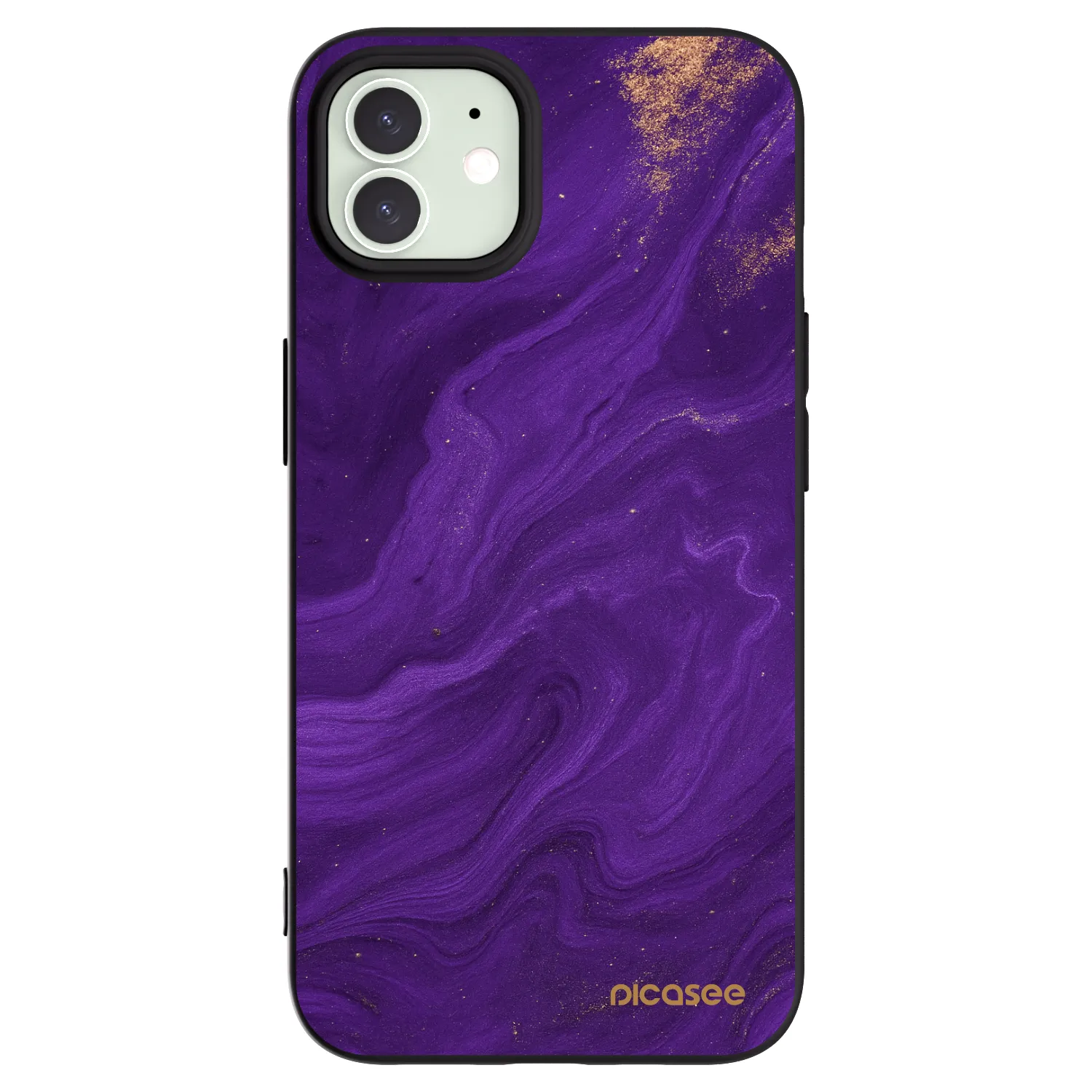 Picasee silikonski črni ovitek za Apple iPhone 12 - Purple