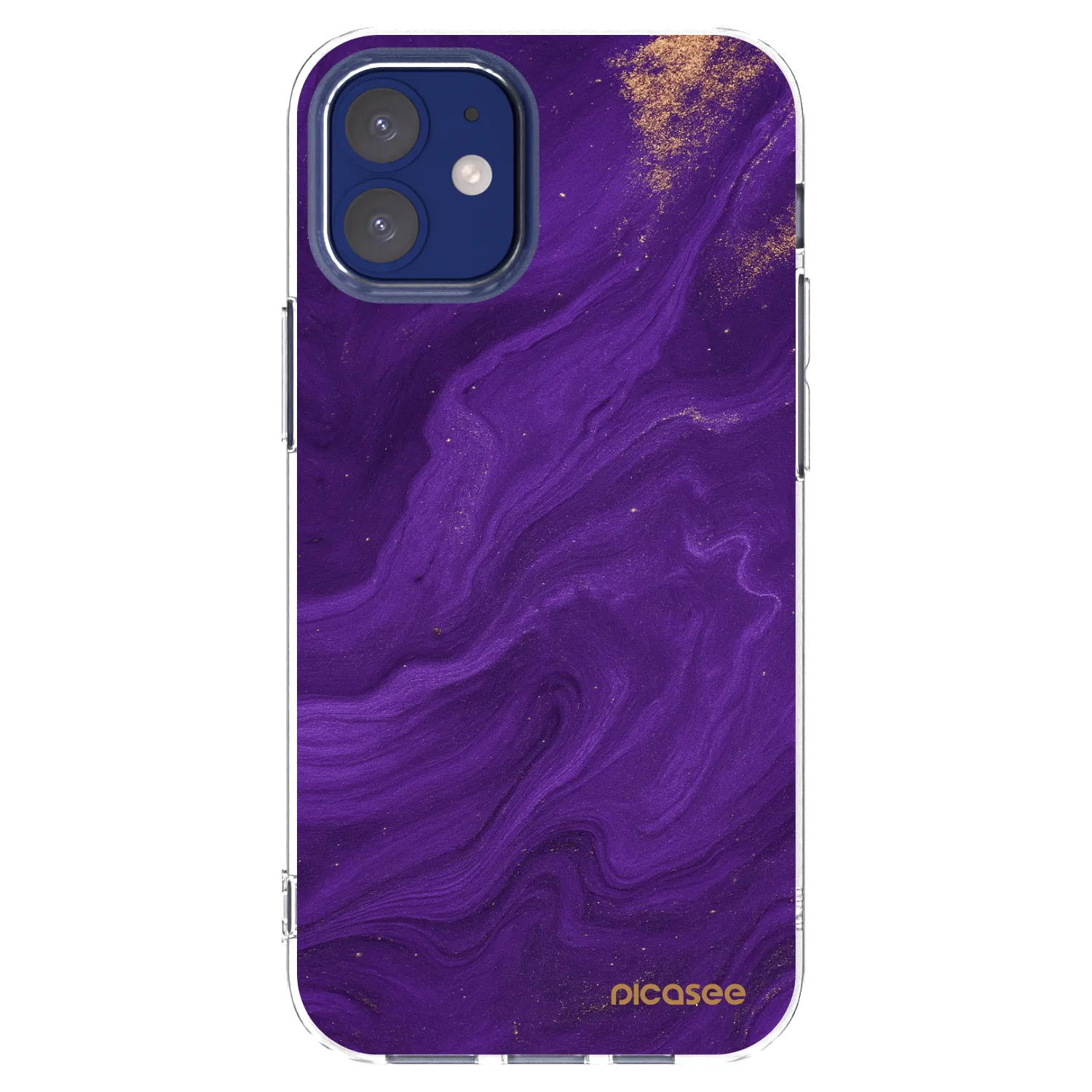 Picasee silikonski prozorni ovitek za Apple iPhone 12 mini - Purple