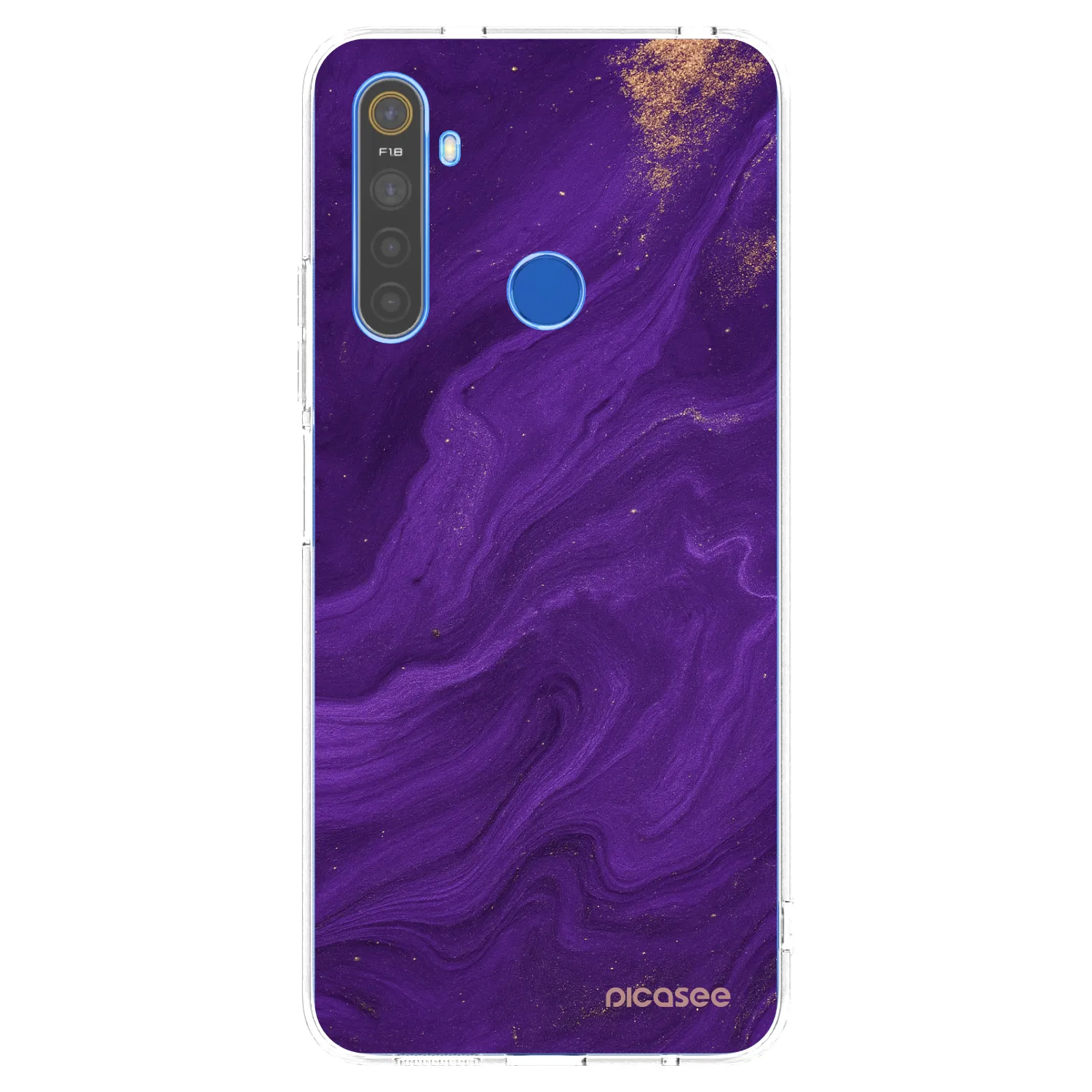 Picasee silikonski prozorni ovitek za Realme 5 - Purple