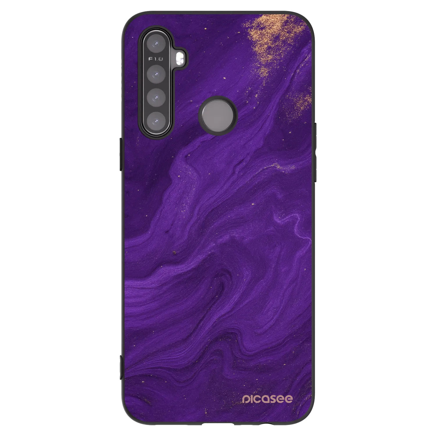 Picasee silikonski črni ovitek za Realme 5 - Purple