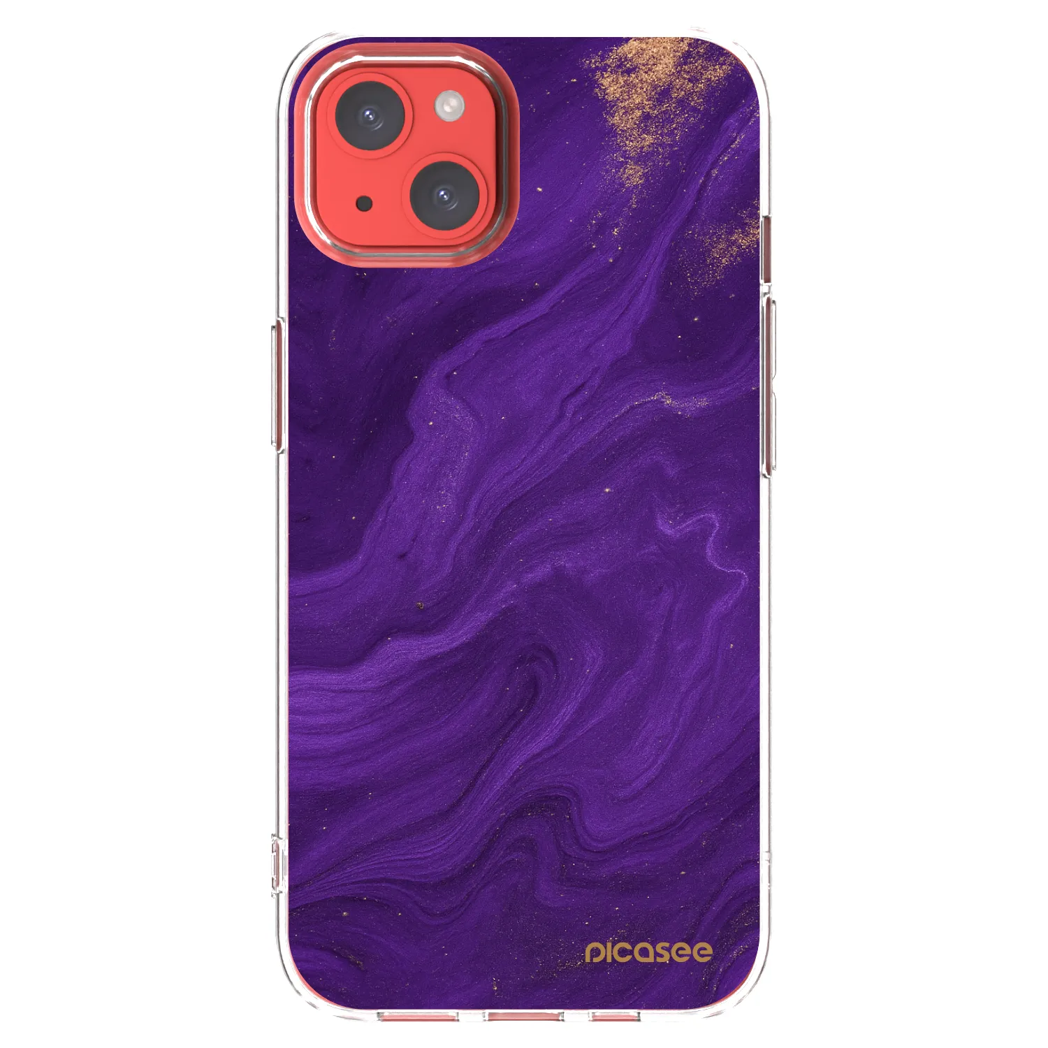 Picasee silikonski prozorni ovitek za Apple iPhone 13 - Purple