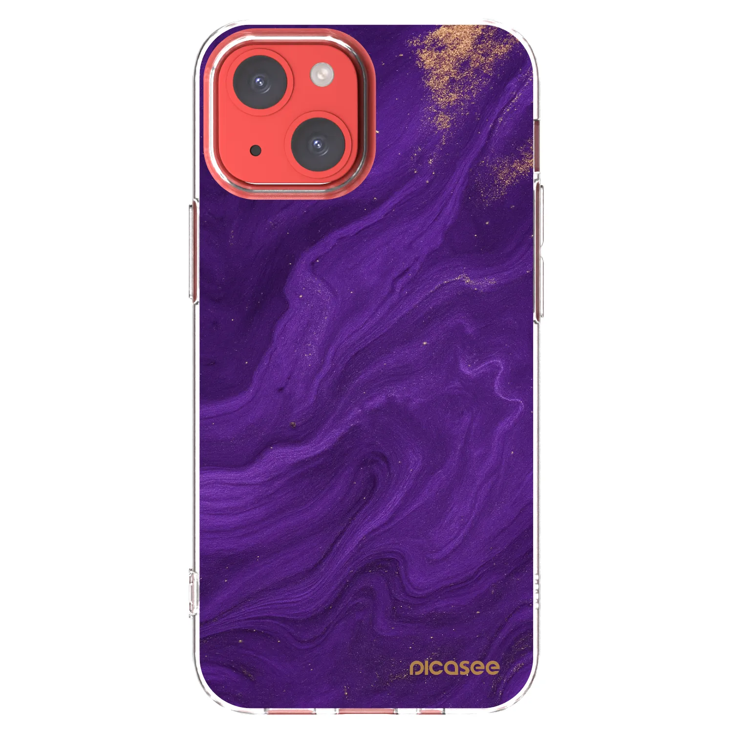 Picasee silikonski prozorni ovitek za Apple iPhone 13 mini - Purple