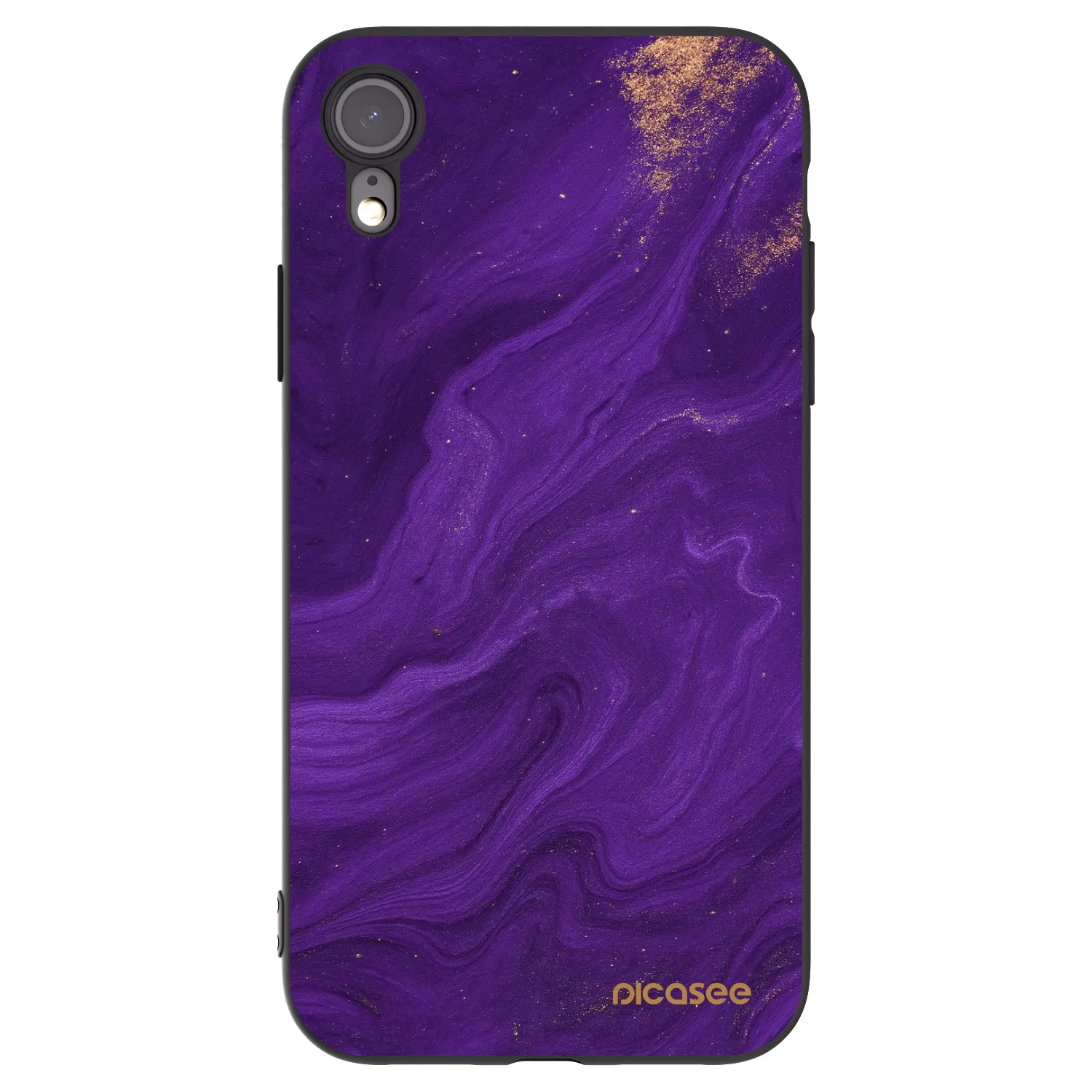 Picasee silikonski črni ovitek za Apple iPhone XR - Purple