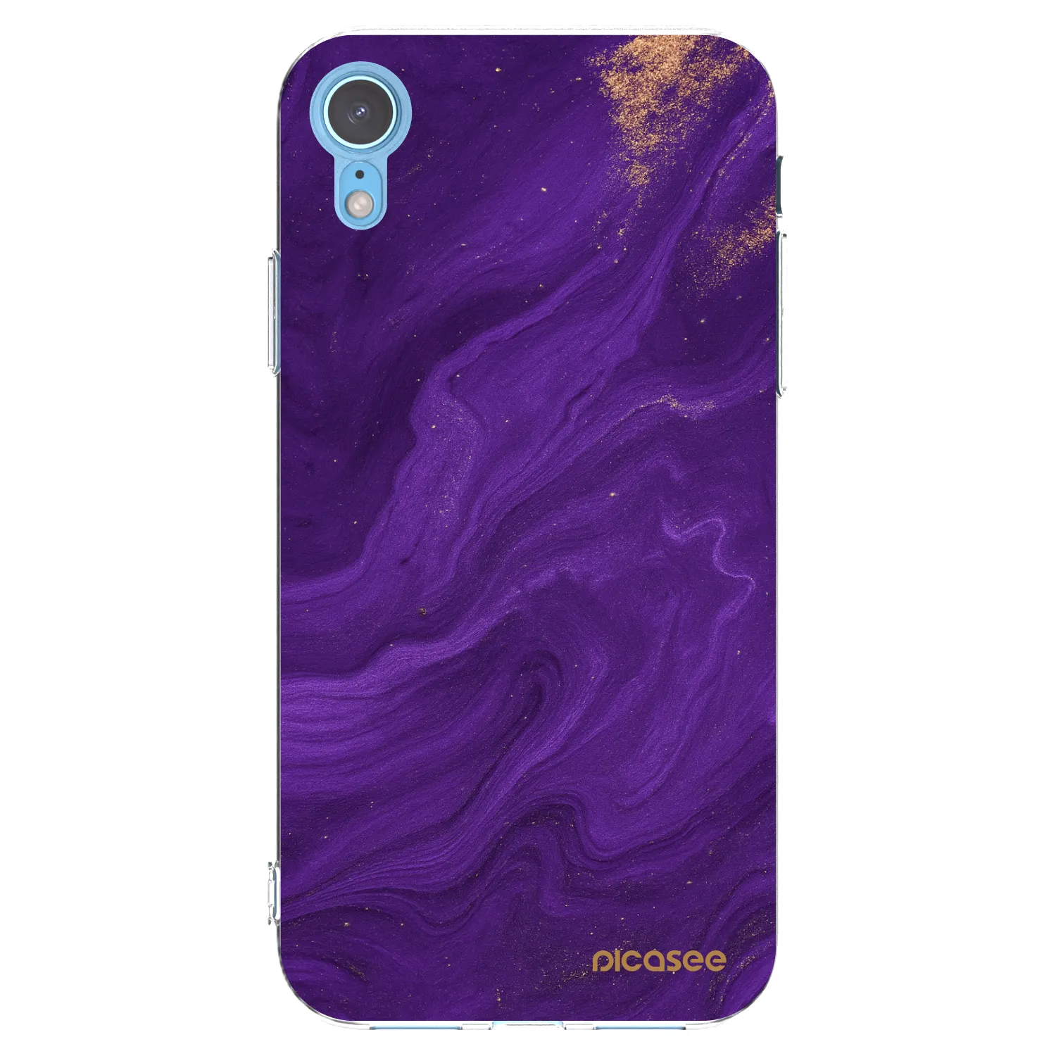 Picasee silikonski prozorni ovitek za Apple iPhone XR - Purple
