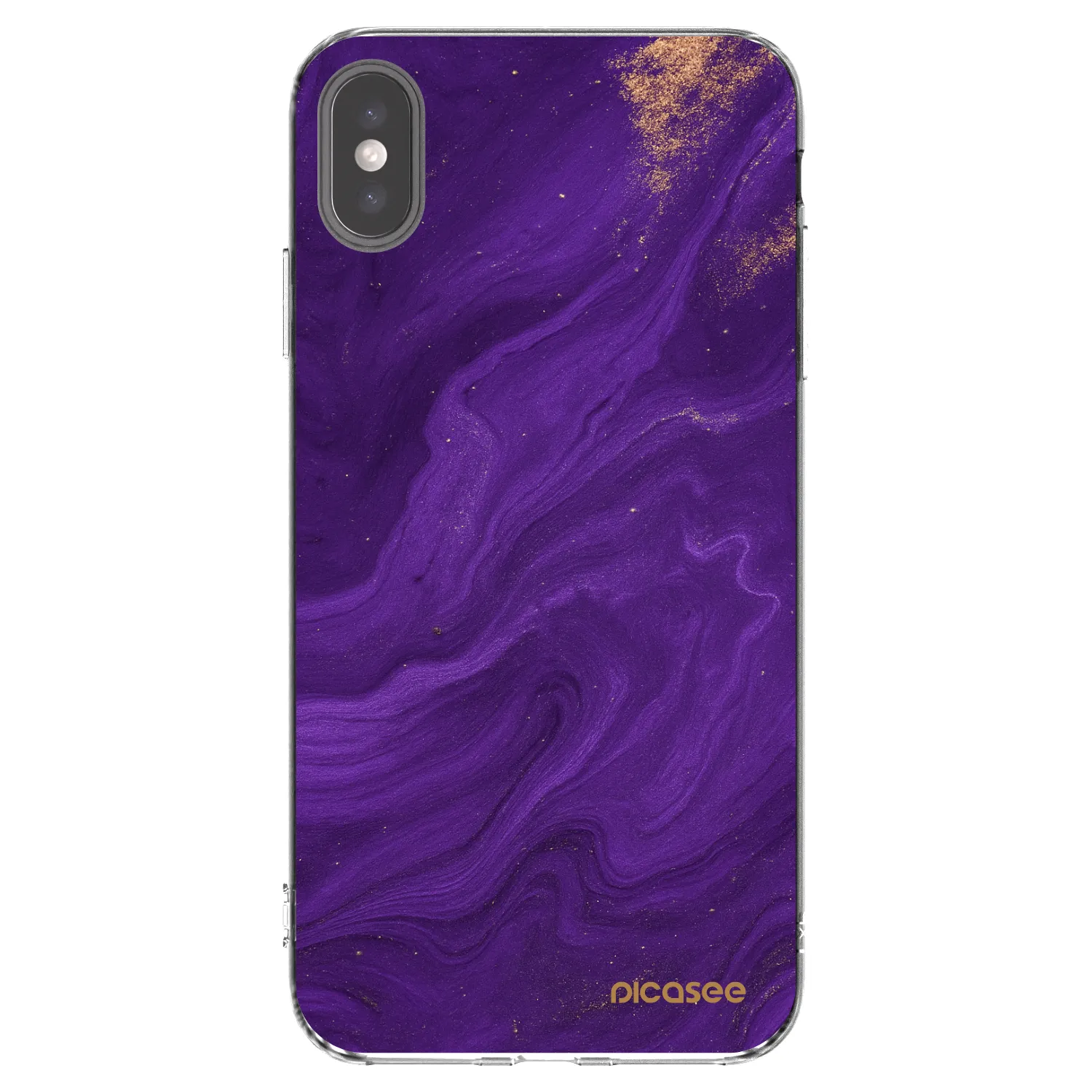 Picasee silikonski prozorni ovitek za Apple iPhone XS Max - Purple