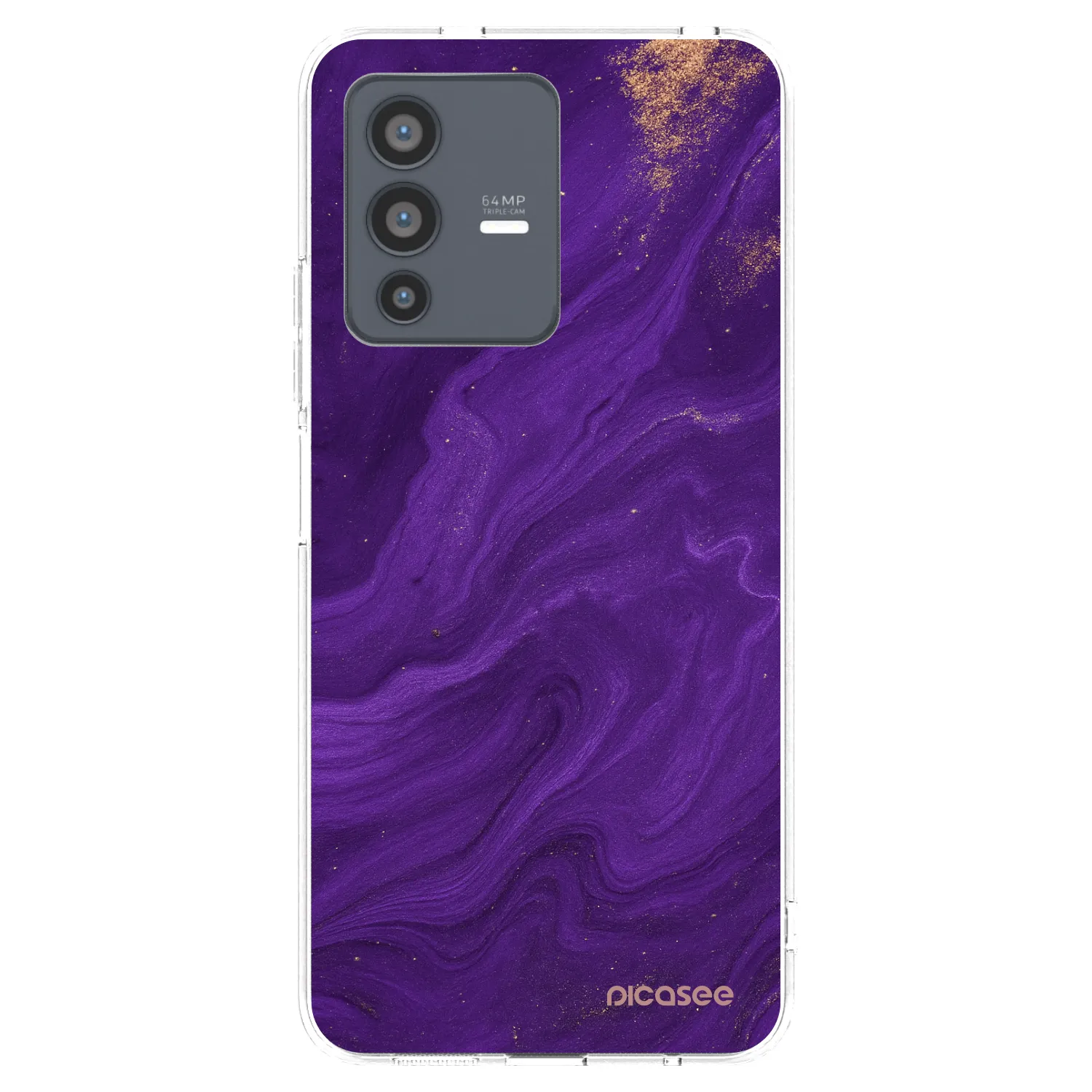 Picasee silikonski prozorni ovitek za Vivo V23 5G - Purple