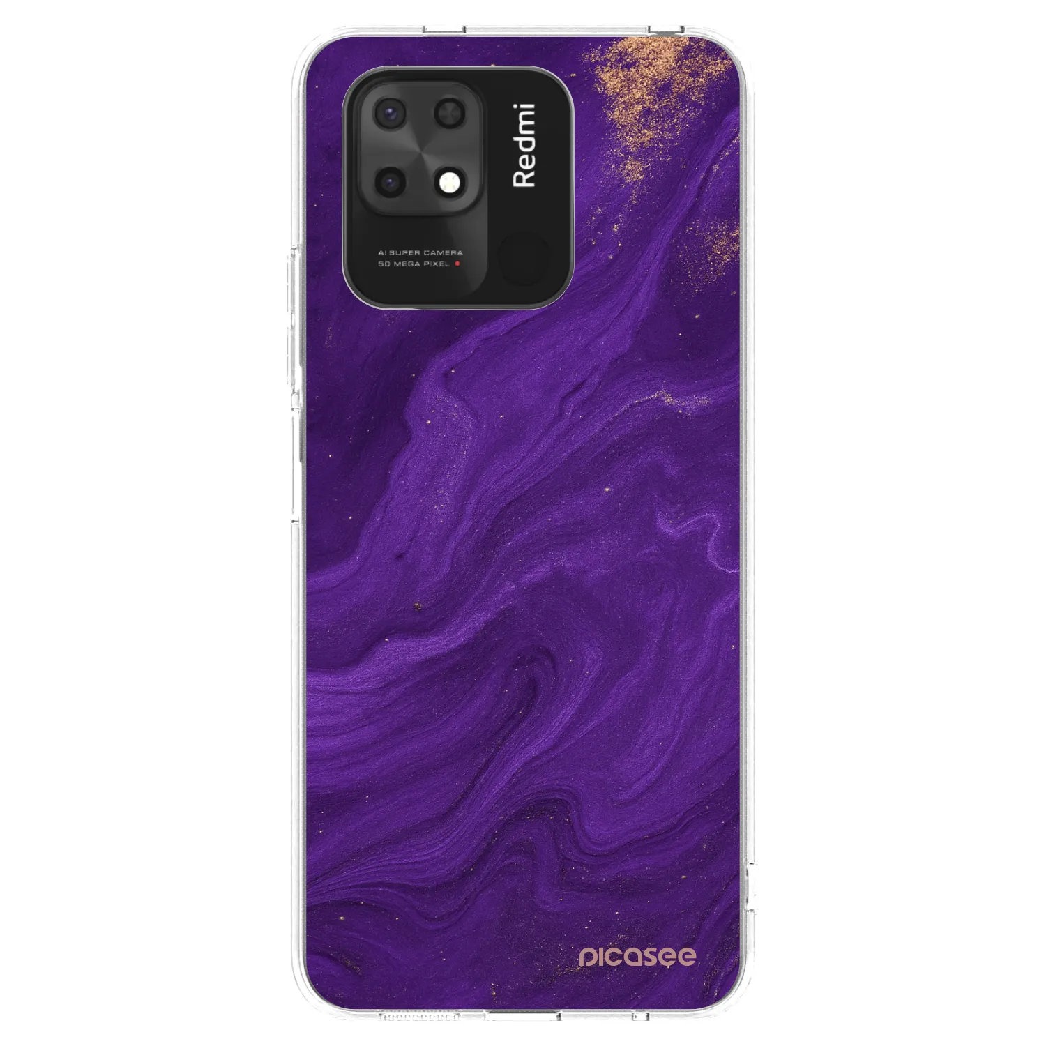 Picasee silikonski prozorni ovitek za Xiaomi Redmi 10C - Purple
