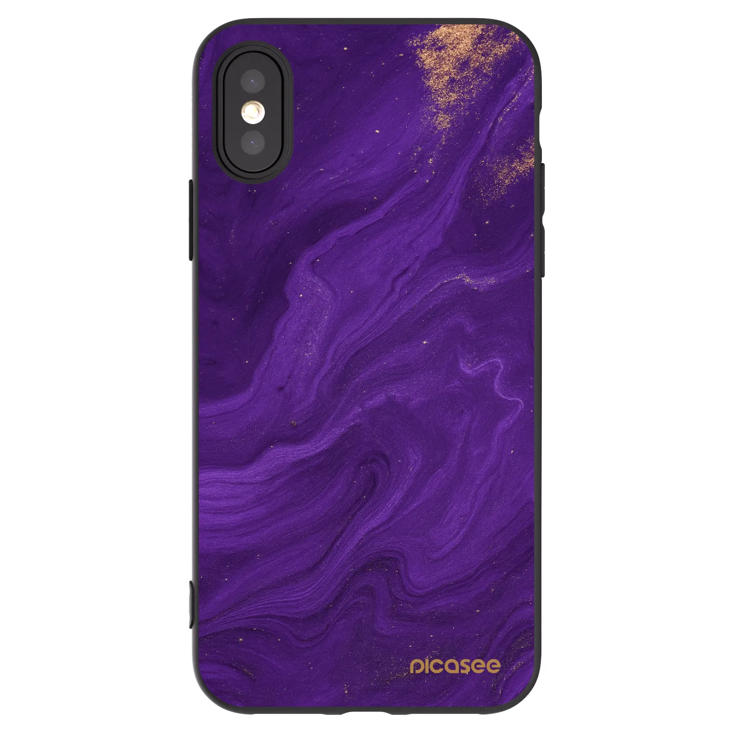 Picasee silikonski črni ovitek za Apple iPhone X/XS - Purple