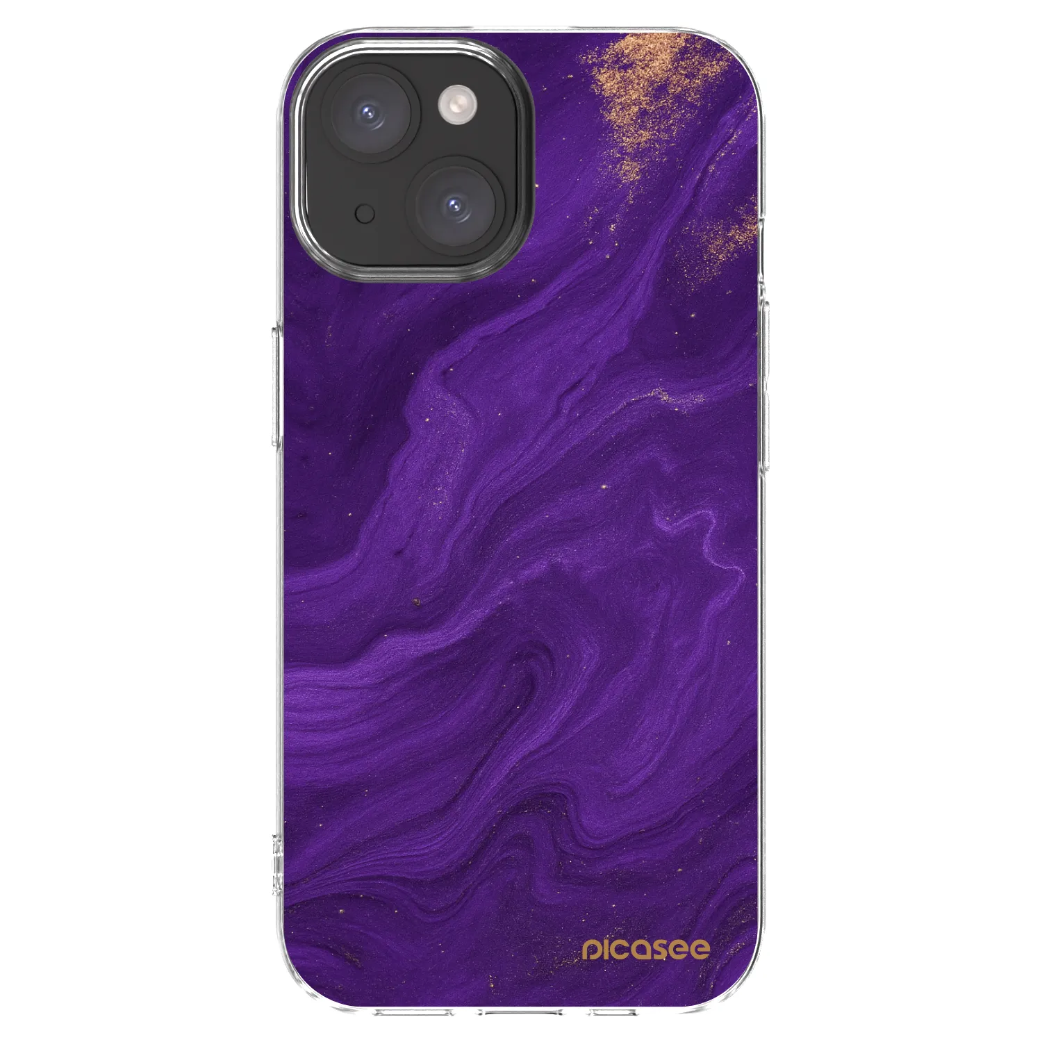 Picasee silikonski prozorni ovitek za Apple iPhone 15 - Purple