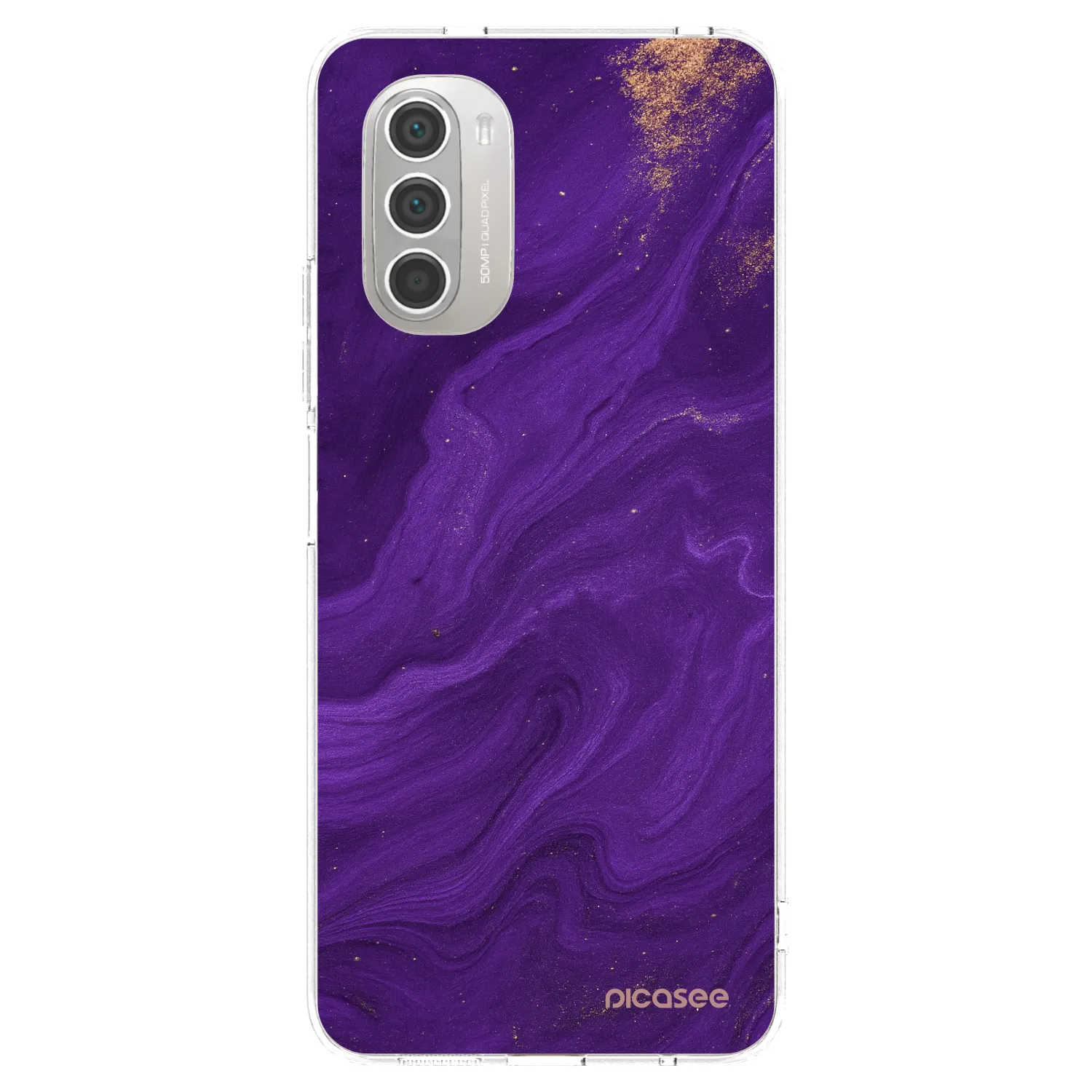 Picasee silikonski prozorni ovitek za Motorola Moto G51 - Purple