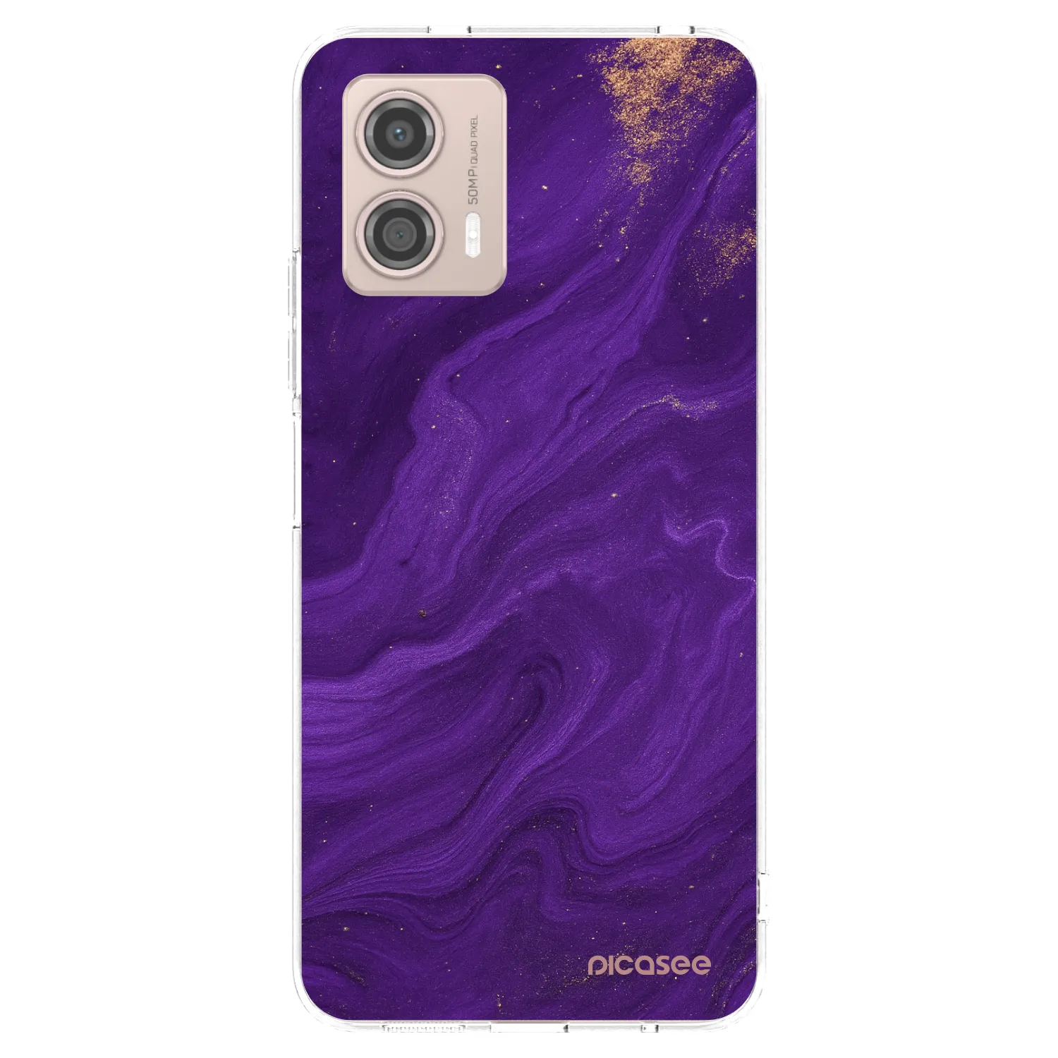 Picasee silikonski prozorni ovitek za Motorola Moto G53 5G - Purple
