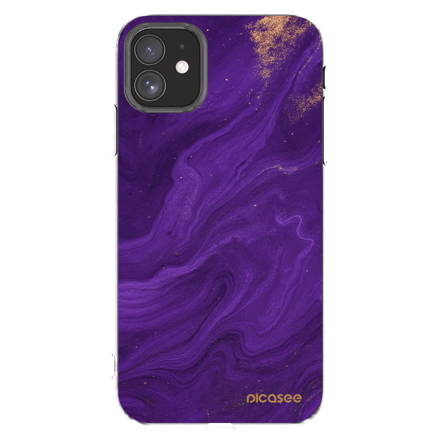 Picasee silikonski prozorni ovitek za Apple iPhone 11 - Purple