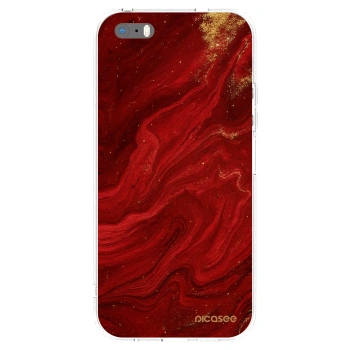 Picasee silikonski prozorni ovitek za Apple iPhone 5/5S/SE - Red