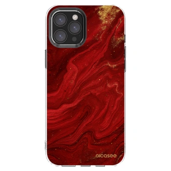 Picasee silikonski prozorni ovitek za Apple iPhone 12 Pro Max - Red