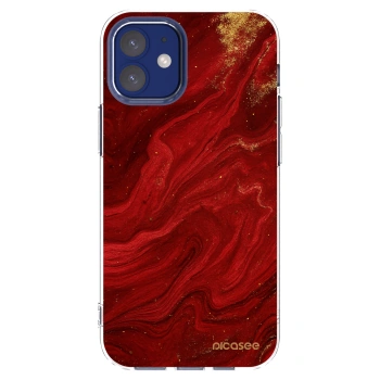 Picasee silikonski prozorni ovitek za Apple iPhone 12 mini - Red