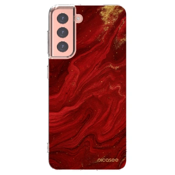 Picasee silikonski prozorni ovitek za Samsung Galaxy S21 5G G991B - Red