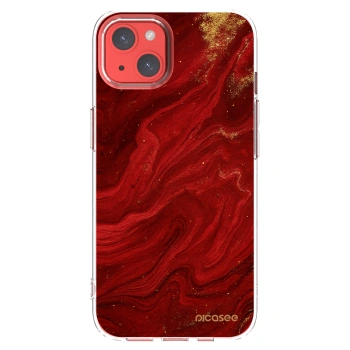 Picasee silikonski prozorni ovitek za Apple iPhone 13 - Red