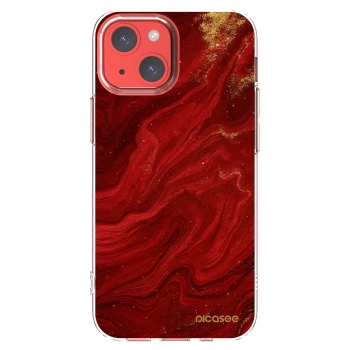 Picasee silikonski prozorni ovitek za Apple iPhone 13 mini - Red