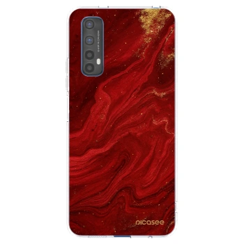 Picasee silikonski prozorni ovitek za Realme 7 - Red