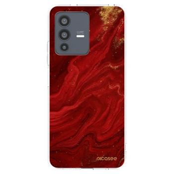 Picasee silikonski prozorni ovitek za Vivo V23 5G - Red