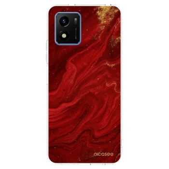 Picasee silikonski prozorni ovitek za Vivo Y01 - Red