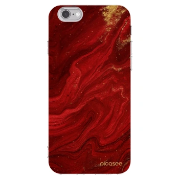 Picasee silikonski prozorni ovitek za Apple iPhone 6/6S - Red