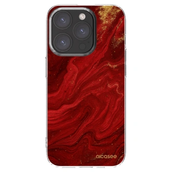 Picasee silikonski prozorni ovitek za Apple iPhone 15 Pro - Red