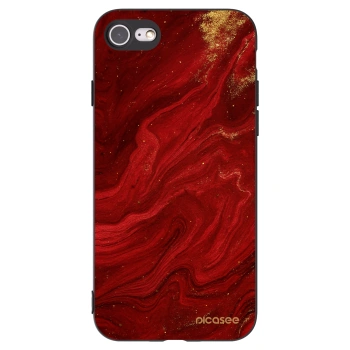 Picasee silikonski črni ovitek za Apple iPhone 7 - Red