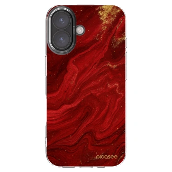 Picasee silikonski prozorni ovitek za Apple iPhone 16 - Red