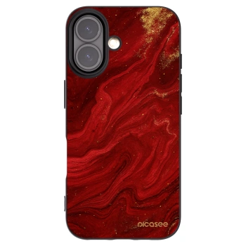 Picasee silikonski črni ovitek za Apple iPhone 16 - Red