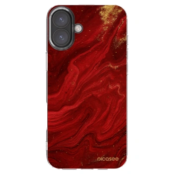 Picasee silikonski prozorni ovitek za Apple iPhone 16 Plus - Red