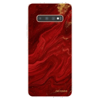 Picasee silikonski prozorni ovitek za Samsung Galaxy S10 Plus G975 - Red