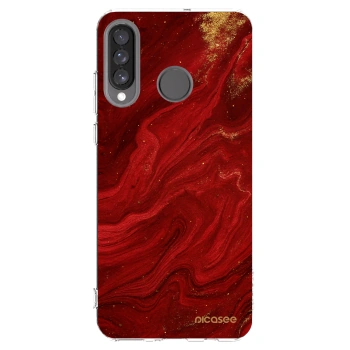 Picasee silikonski prozorni ovitek za Huawei P30 Lite - Red