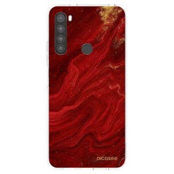 Picasee silikonski prozorni ovitek za Xiaomi Redmi Note 8 - Red