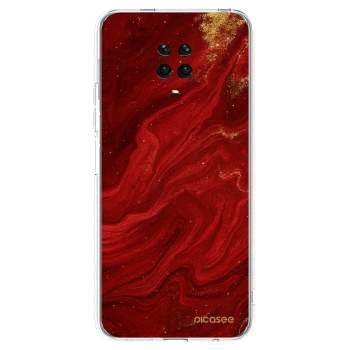 Picasee silikonski prozorni ovitek za Xiaomi Redmi Note 9 Pro - Red