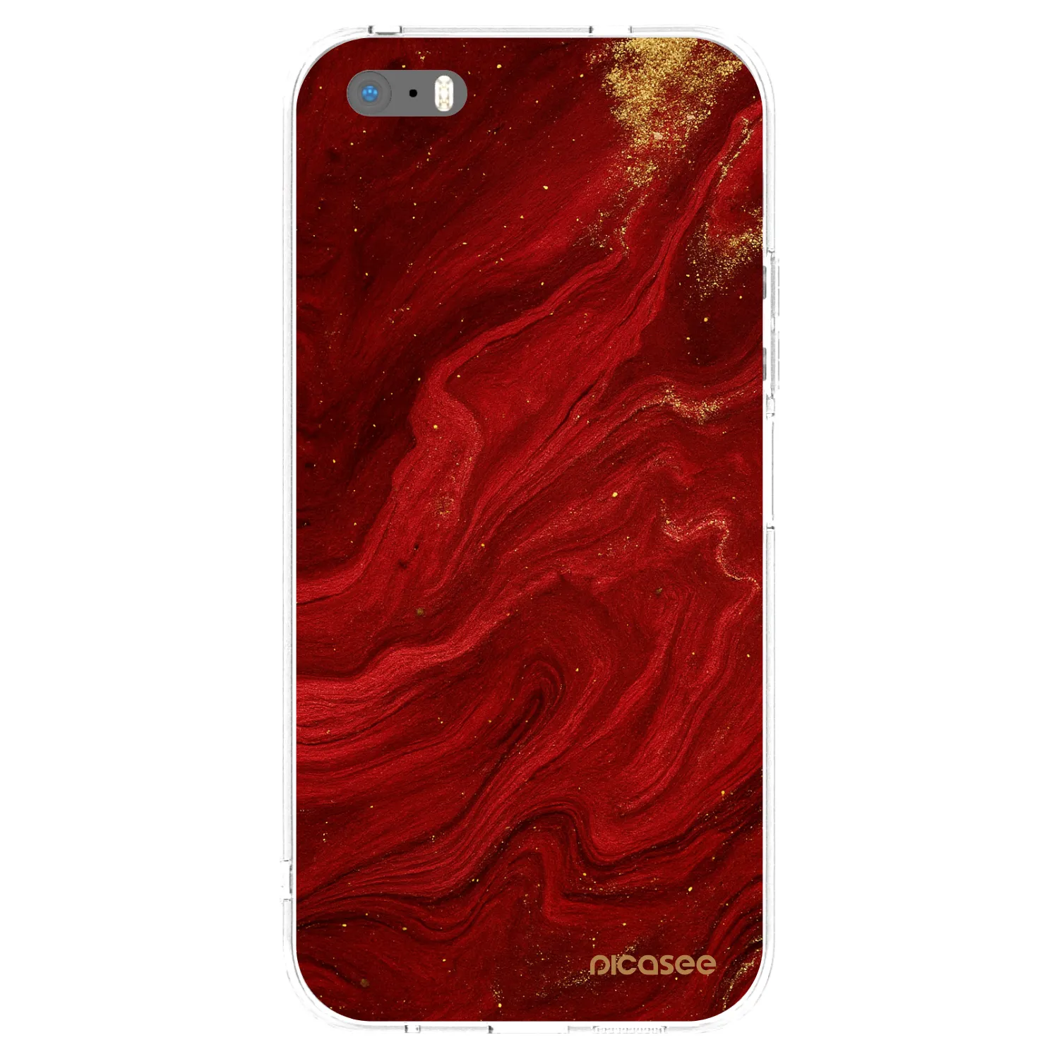 Picasee silikonski prozorni ovitek za Apple iPhone 5/5S/SE - Red