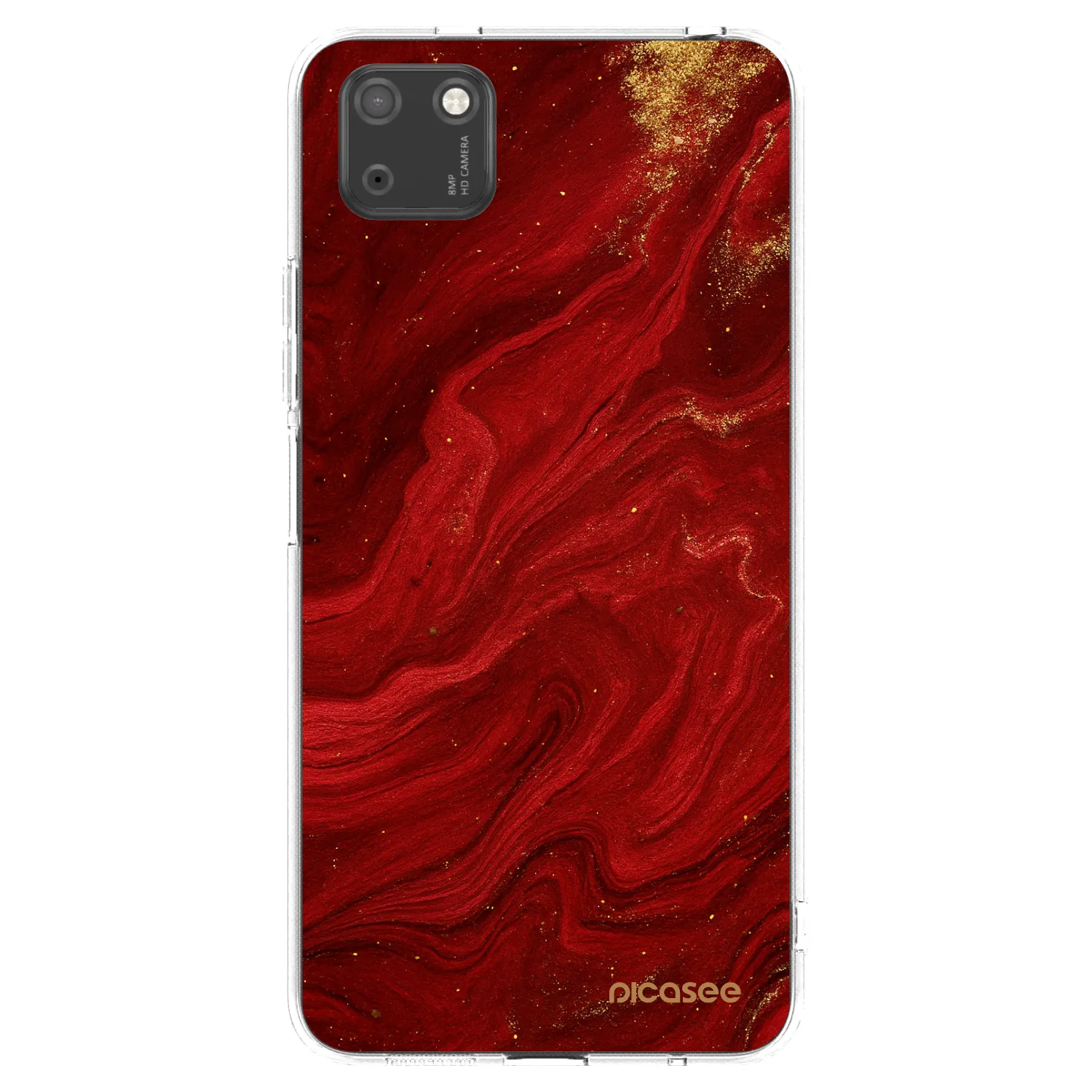 Picasee silikonski prozorni ovitek za Huawei Y5P - Red