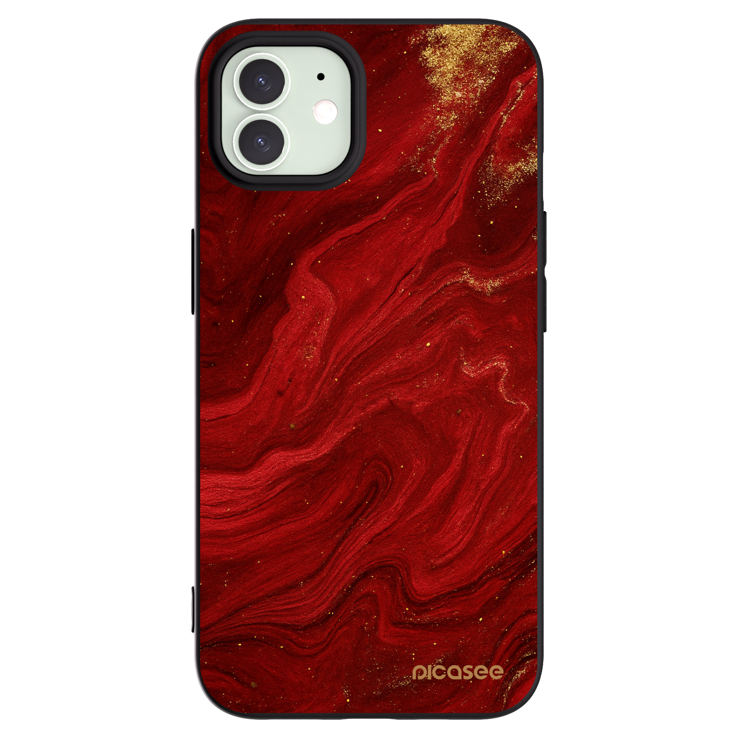 Picasee silikonski črni ovitek za Apple iPhone 12 - Red