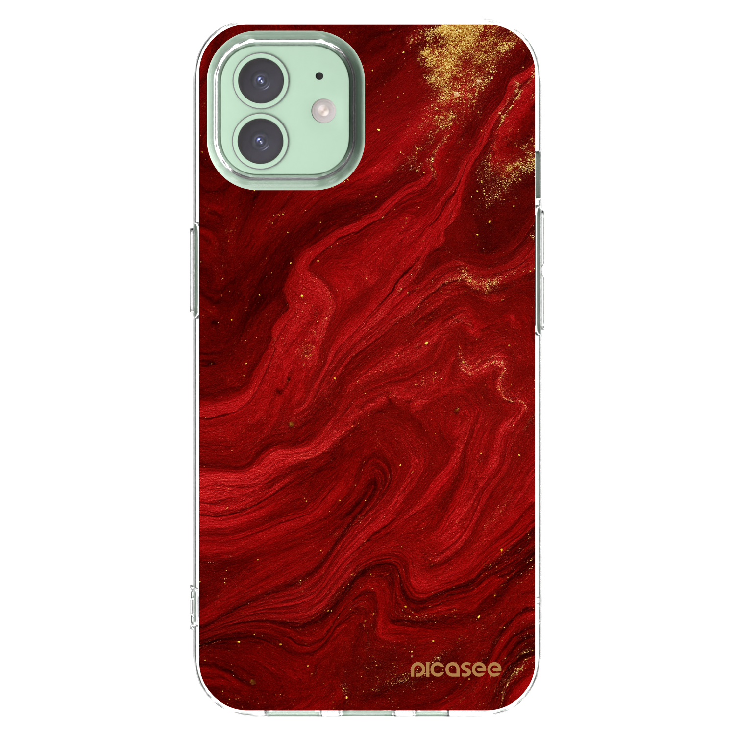 Picasee silikonski prozorni ovitek za Apple iPhone 12 - Red