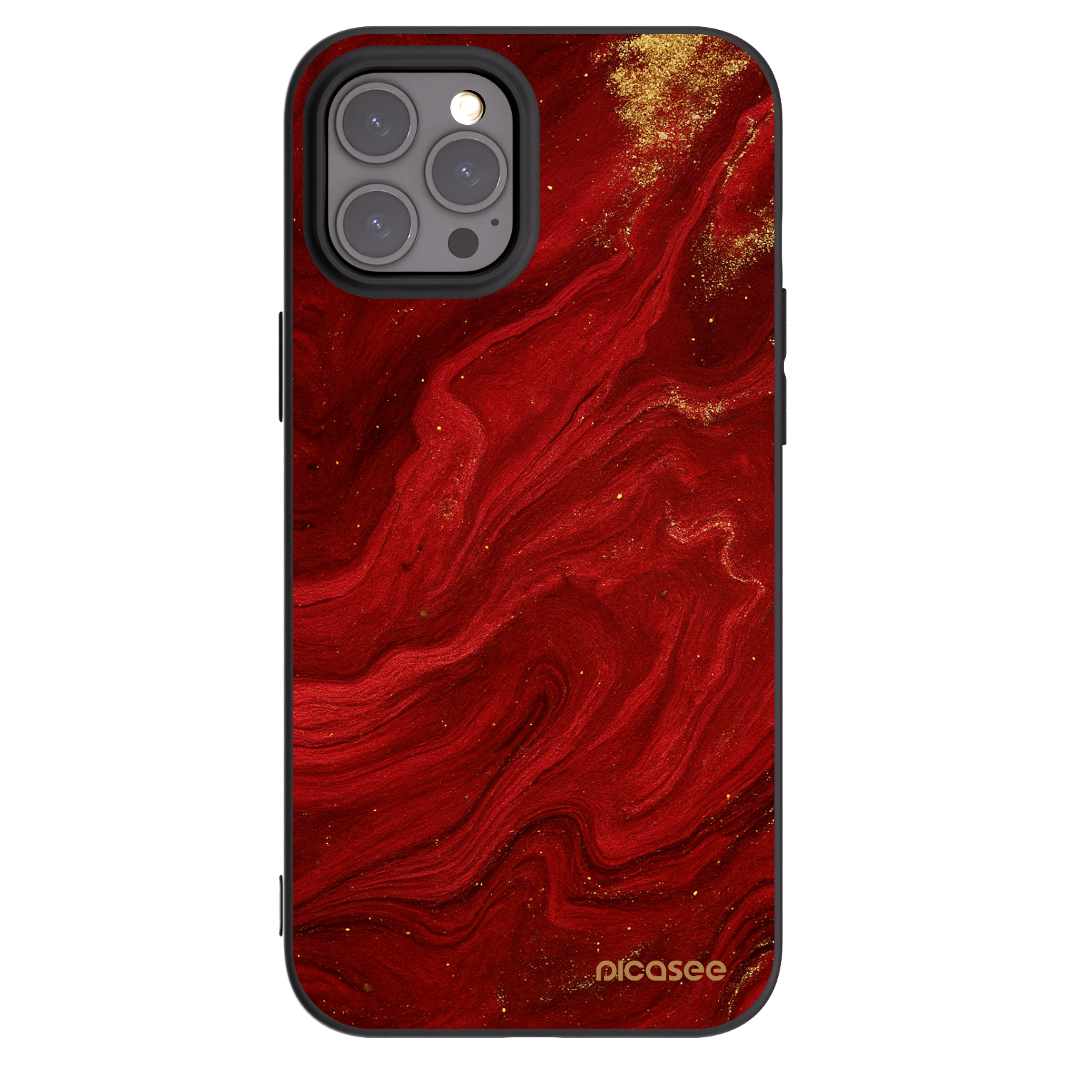Picasee silikonski črni ovitek za Apple iPhone 12 Pro Max - Red